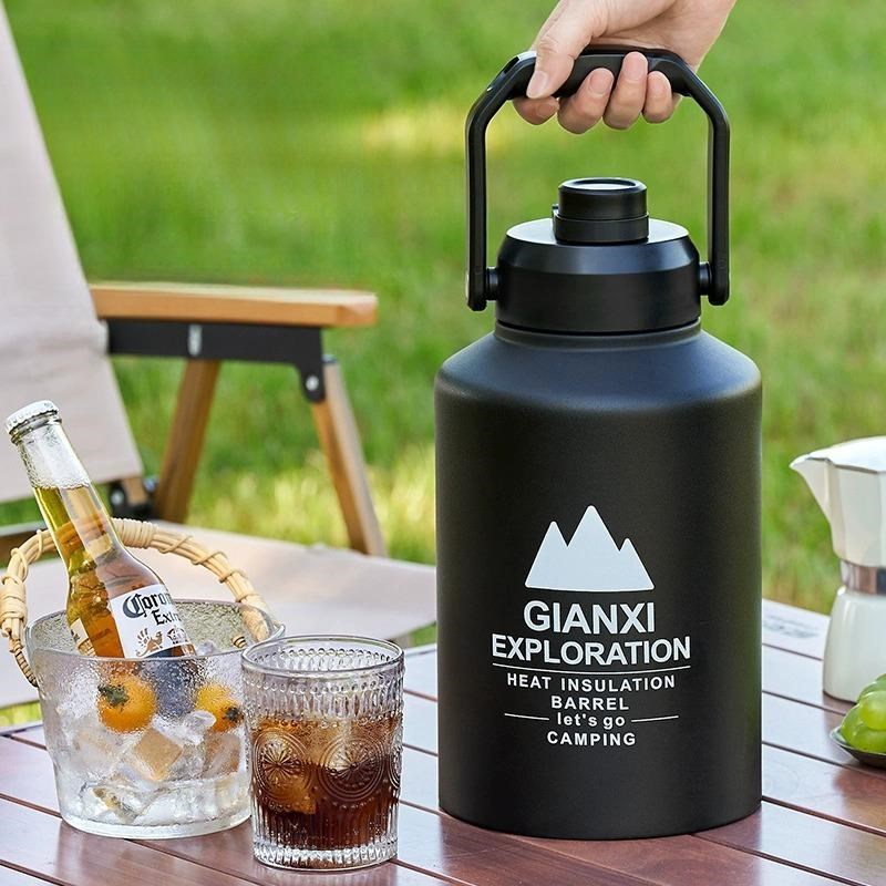 户外冰桶大容量手提箱保s冷冰块储存水杯野餐露营保温壶不锈钢摆
