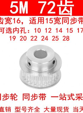 内16mm宽/72BF28齿同步轮孔10/1215142517245M19同步带轮台阶2022