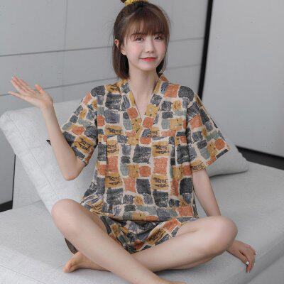 儿童亚麻男家居睡衣服桑拿情侣款服大码洗浴亲子装定制款汗蒸服女