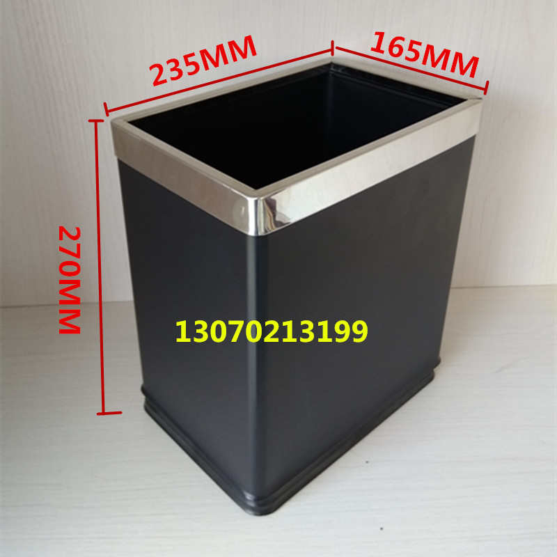 酒店客房垃圾桶双层长方形客房桶不锈钢垃圾N箱KTV酒吧垃圾桶无盖