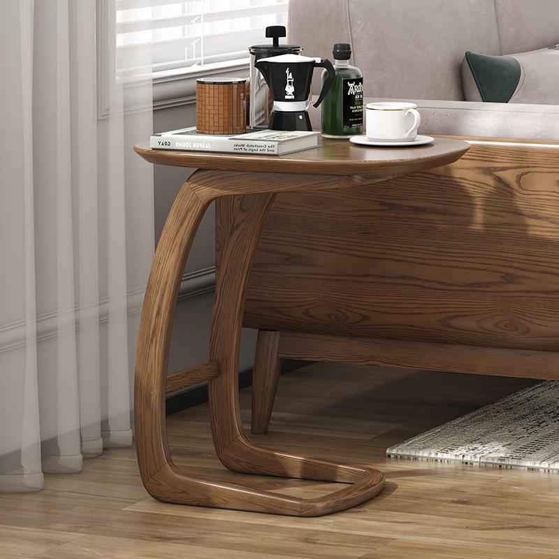 实木边几a沙发客厅简约现代角几迷你C型小茶几卧室床头桌家用茶台