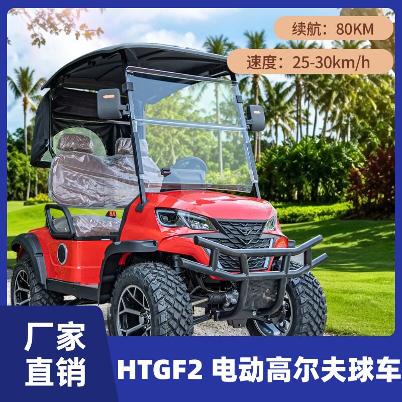 双人电动越野真空胎高尔夫球车草坪观光酒店园区电动接驳观光车