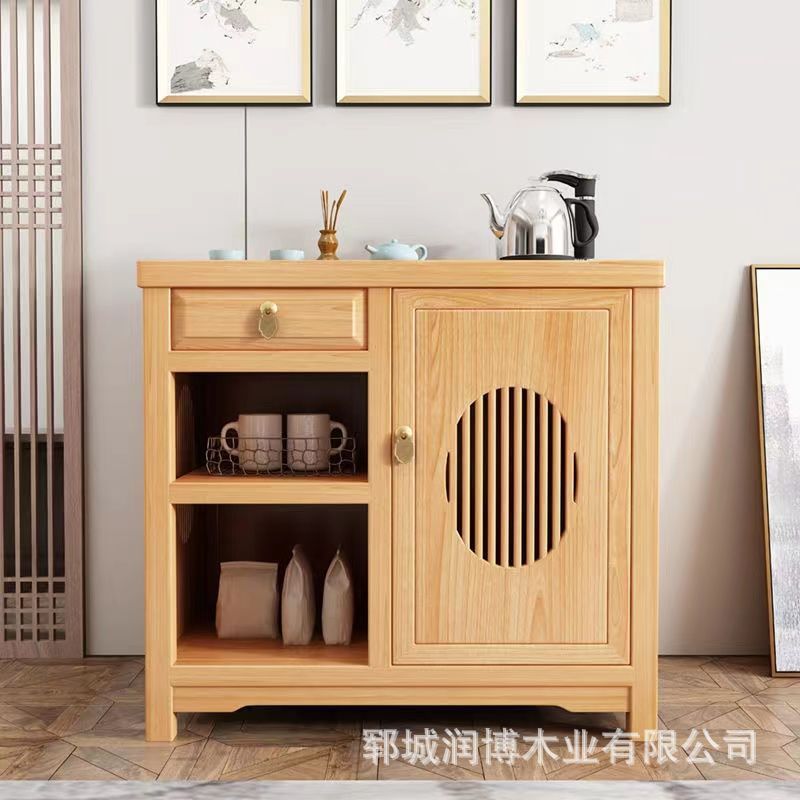 新中式老榆木餐边柜入户玄关靠墙收纳柜客厅储物柜复古实木茶水柜