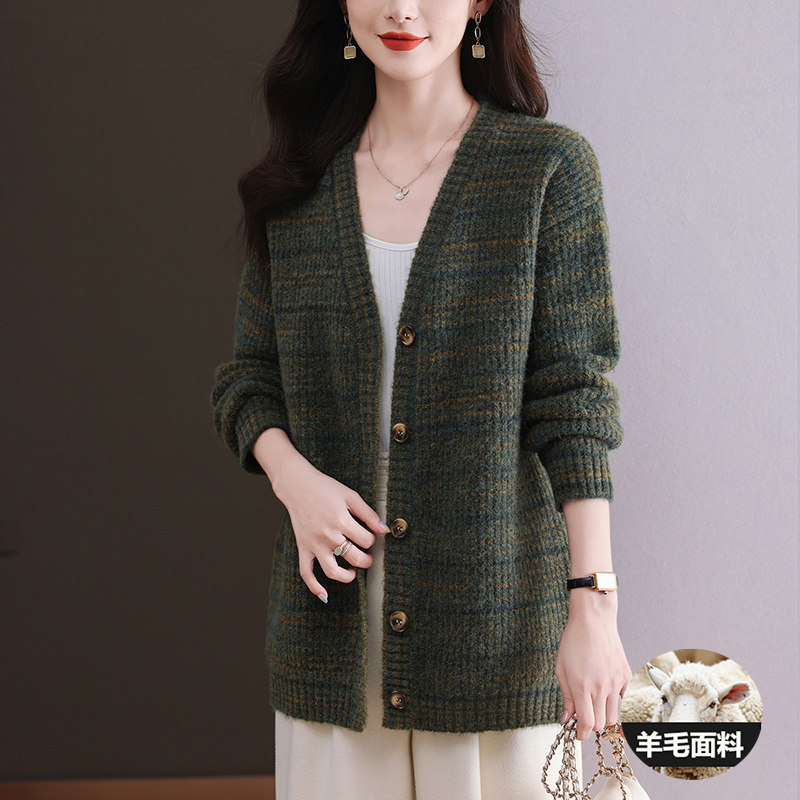 大码女装春秋2025新款羊毛衫