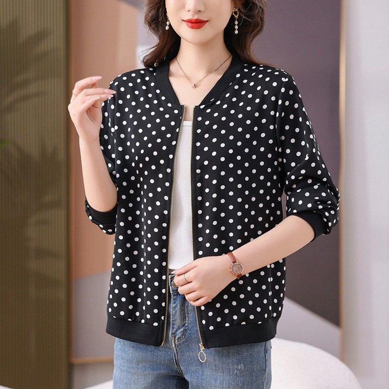 波点女装夏季棒球服外套