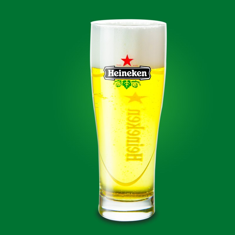 原装进口喜力黄啤酒杯玻璃杯子Heineken5K00ml专用透明大容量水杯