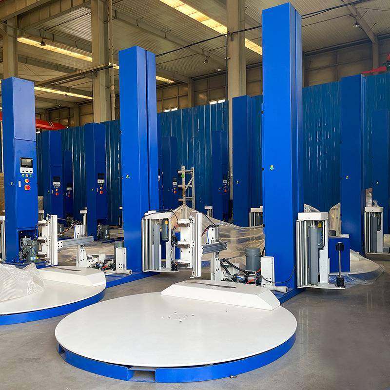 托盘缠绕膜打包机纸箱缠膜打包机预拉伸薄膜压顶式自动缠绕包装机