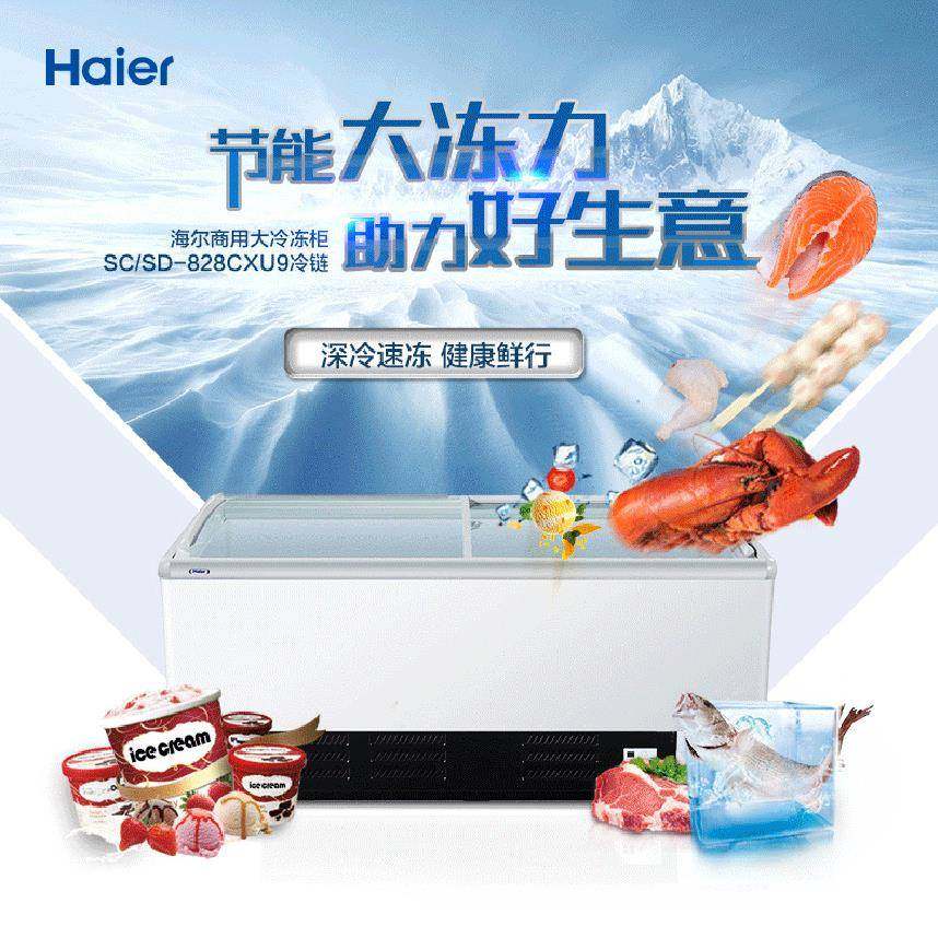 海尔冰箱商用冷冻柜卧式大容量玻璃冷藏冷冻冰柜冷库酒店厨房设备,清洗/食品/商业设备,其他食品加工设备,淘宝优惠券,粉丝福利购,淘宝优惠卷