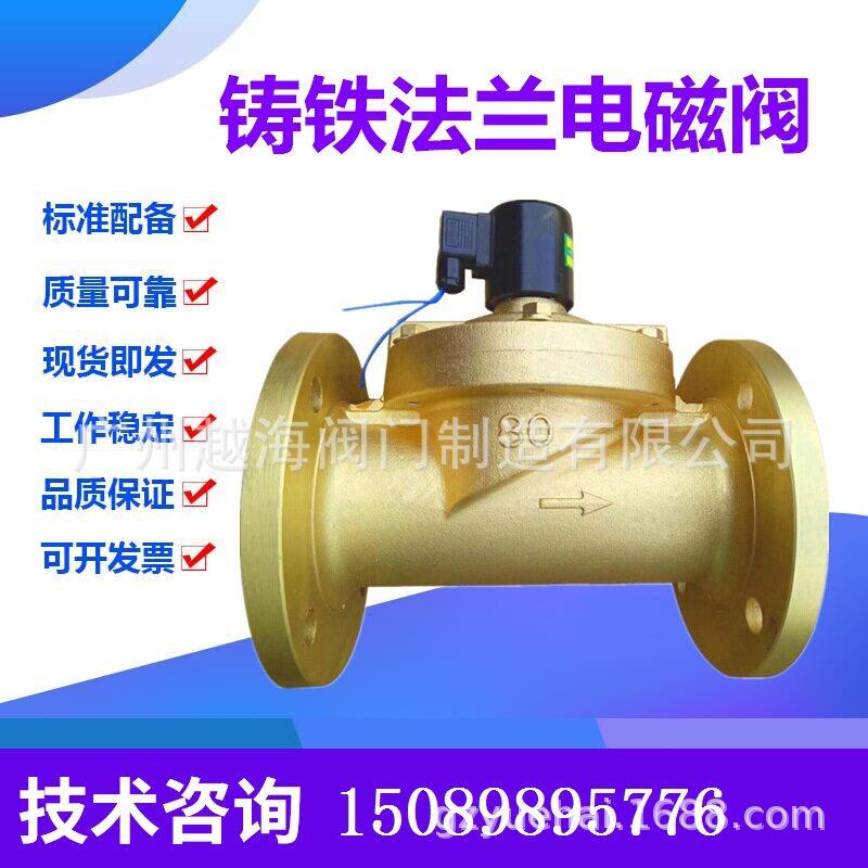ZCS-DF铸铁法兰AC220V电磁阀DN40-150水用DC24V水管常闭式开关阀