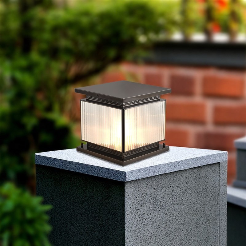 围墙柱头纯铜太阳能庭院灯现代别墅F花园别墅庭院大门柱子户外防