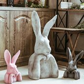 卡通家居工艺品摆件动物兔子脂装 饰树客厅摆件庭院可爱田园花园