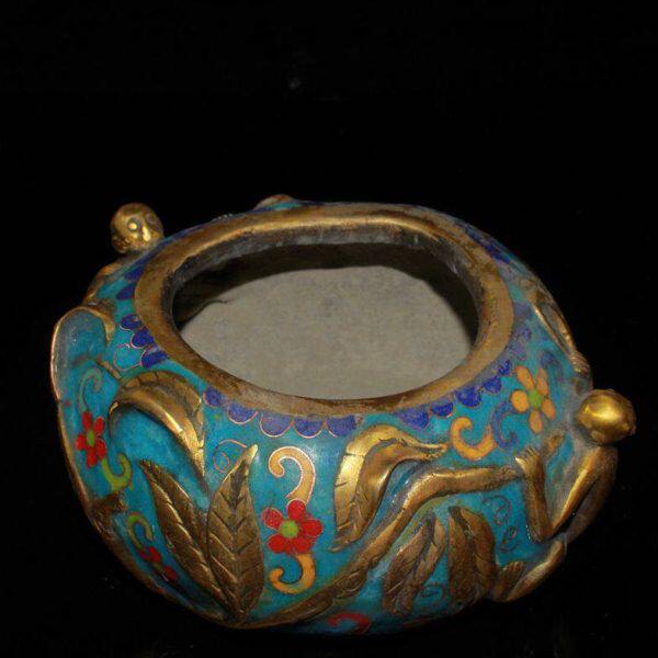仿古纯铜鎏金猴子偷桃香炉铜器工艺品家居办公室吧台装饰摆件