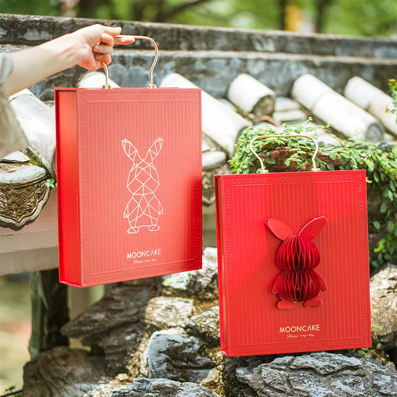 2025新款f创意月饼包装盒高档中秋礼盒定制送礼8粒冰皮流心空盒子