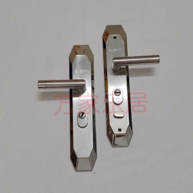 防盗门把手不锈钢通用型拉手老式入户门M菱形锁面板大门锁把手