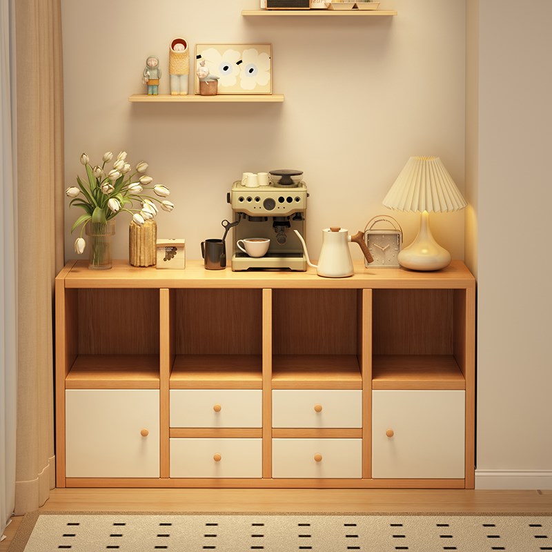 实木餐边柜靠墙一体收纳柜客厅家y用收纳柜茶水柜厨房整体橱柜置