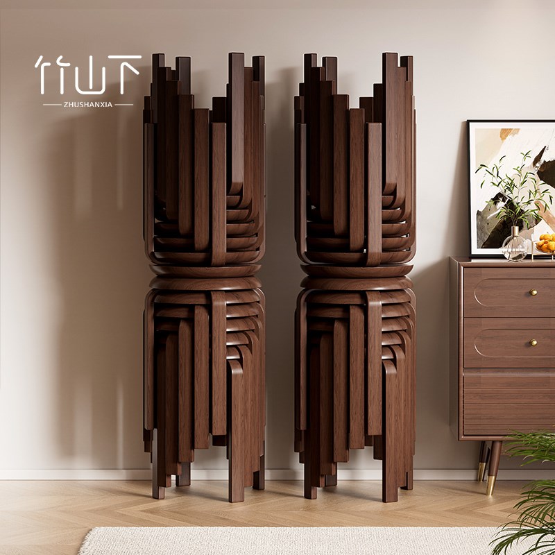 实木圆凳子家用木板m凳简约小凳子矮凳客厅木凳餐桌凳可叠放凳餐