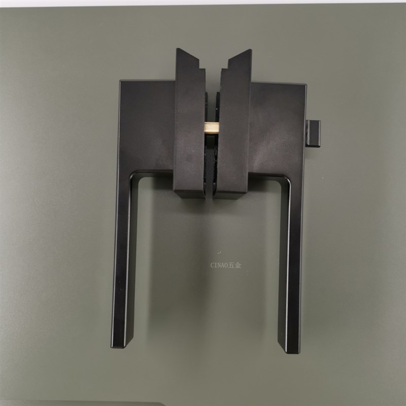 极简窄边框单玻8MMm玻璃平开门锁黑色6*45边框铝合金厨卫平推门锁