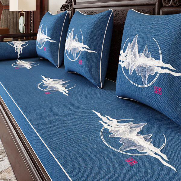 中式红木沙发坐垫防滑实木椅子家具套罩罗汉床海绵垫子沙发垫定制