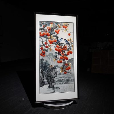 装饰画墙苏绣挂画手工刺绣竖版如意卧室客厅成品高端书房事事沙发
