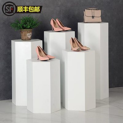 六组合展示柜烤漆型定做六角展示台底座形木制道具边模特异台橱窗
