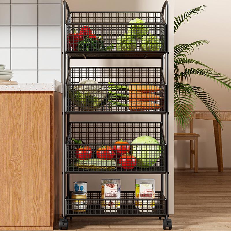 小推车蔬菜置物架厨房多功能杂物收纳架碗M碟厨用物品多层储物架