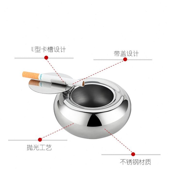 耐高温型质30防风仕形 密封4盅烟乐不锈钢优烟缸鼓烟灰缸鼓维加厚