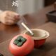饰防风灰个性 装 潮流飞陶瓷烟灰缸家用 好柿当带盖茶几 头防柿子