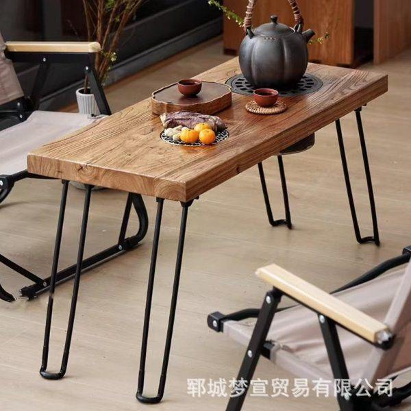 中式老榆木铁艺茶桌围炉煮茶桌长方形喝茶桌可折叠榻榻米茶几茶桌,商业/办公家具,茶台/茶桌,淘宝优惠券,粉丝福利购,淘宝优惠卷