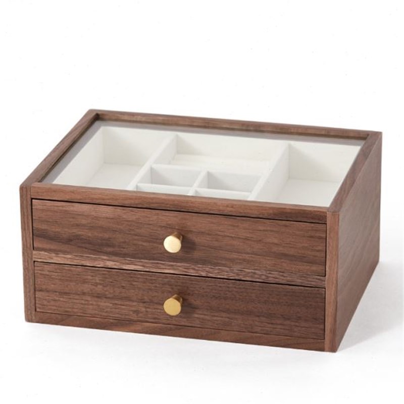 初心实木大容量首饰盒双层v三层四层可视首饰盒置物架收纳架零批