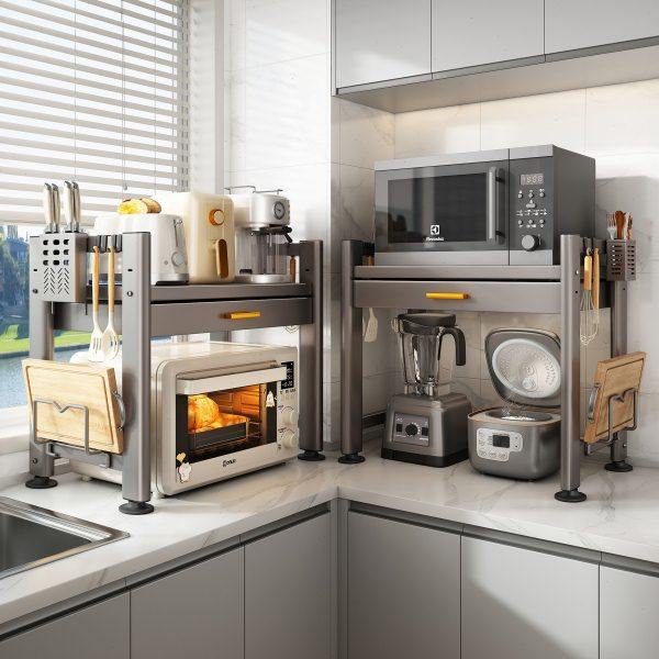 帅仕微波炉置物架台面厨房多功能烤箱专用收纳支架家用带抽屉架子,厨房/烹饪用具,微波炉置物架,淘宝优惠券,粉丝福利购,淘宝优惠卷