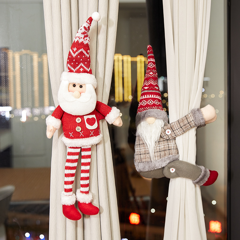 圣诞节装饰品居家窗帘装饰扣卡通娃娃抱K扣圣诞氛围装饰场景布置