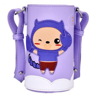 儿童带杯套可爱背带保护不锈钢保温杯袋子卡通斜挎皮革便携水杯可