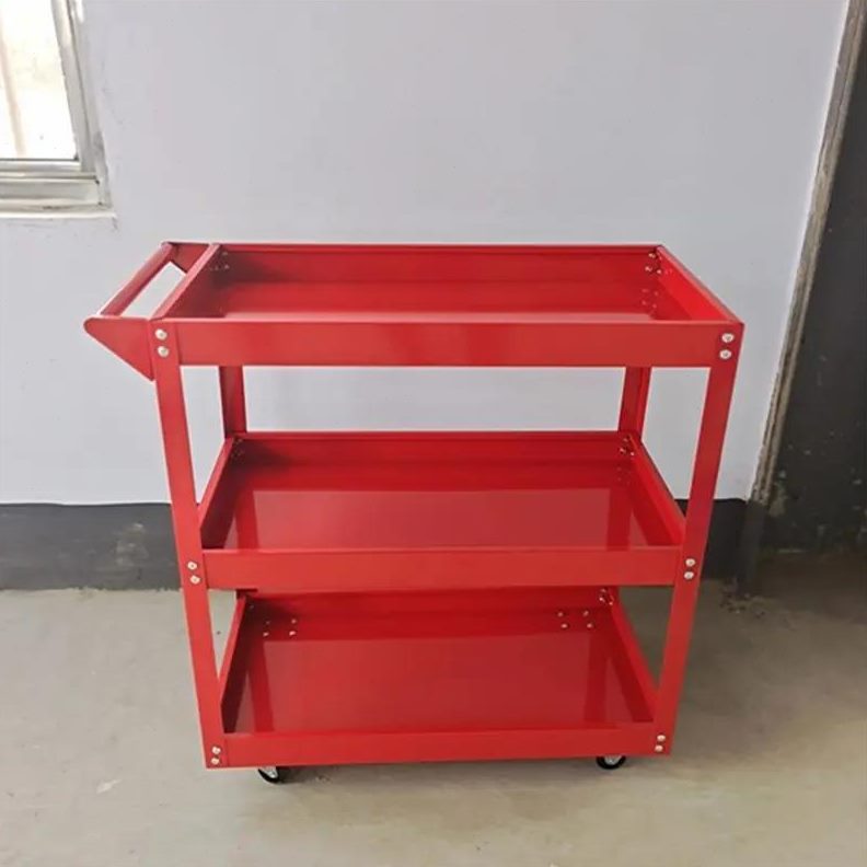 用手推加厚汽修工具车车工移动车向用刹车轮具三层汽修带零件转