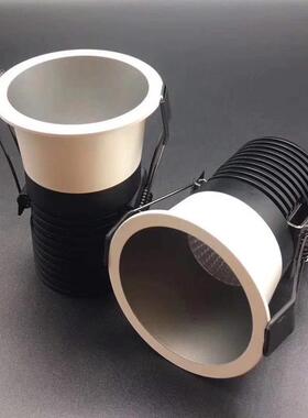 深杯防炫目COB射灯开孔55科锐芯床头背景洗墙7W12W黑色筒灯