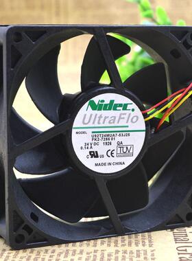 Nidec 9cm 9025 三线风扇 U92T24MUA7-53J25 24V 0.14A 散热风扇