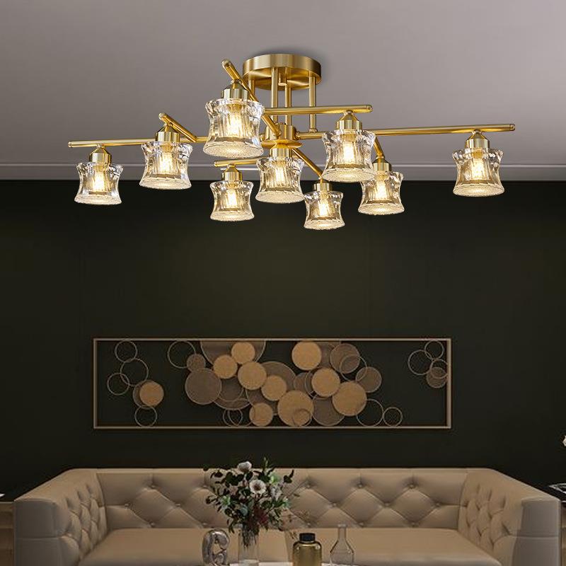 简约现代吸顶灯轻奢后现代吊灯大气客厅灯2021年新款全铜水晶灯