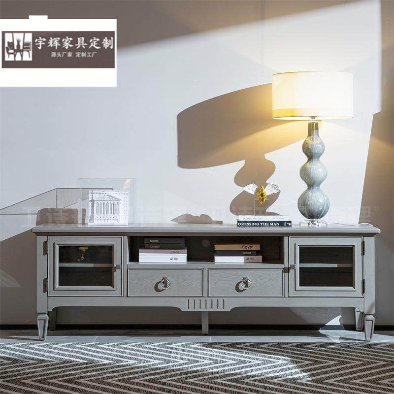 现代美式实木雕刻电视柜欧式客厅带抽储物柜落地手工描金矮柜,电子元器件市场,其它元器件,淘宝优惠券,粉丝福利购,淘宝优惠卷
