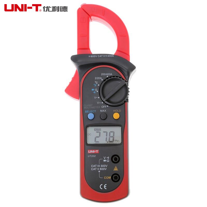 优利德UT202数字钳形表钳形万用表防烧防误测数显钳形电流表
