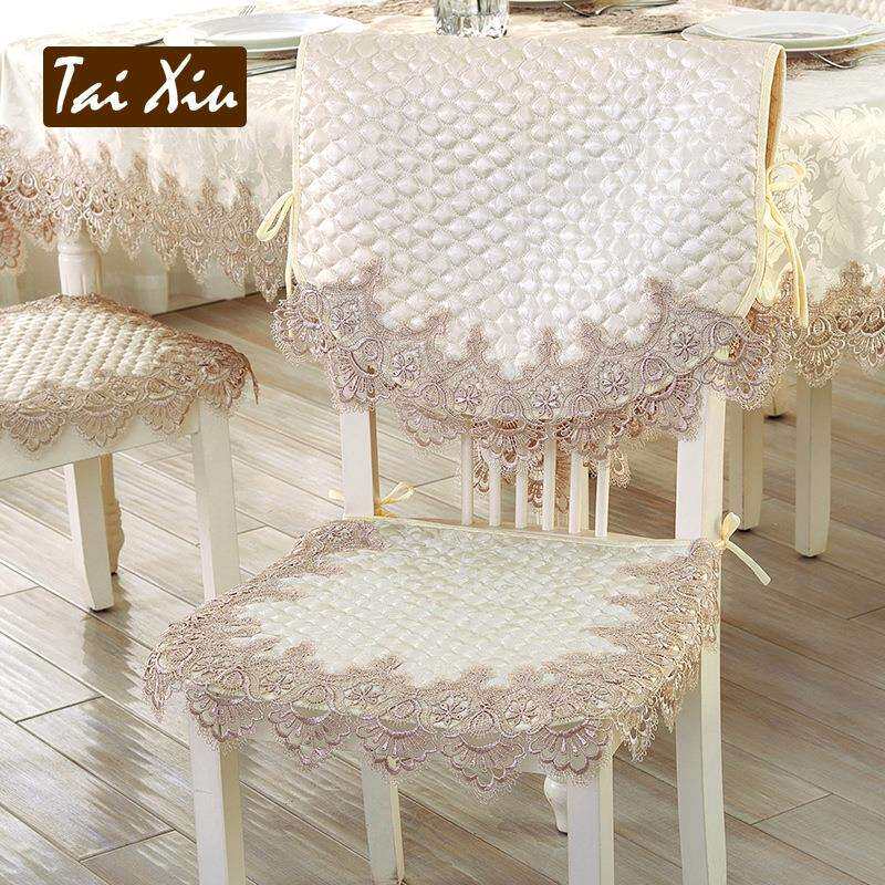 蕾丝布艺椅套椅背椅垫餐桌防滑欧式办公椅套田园风餐桌布艺/桌布/