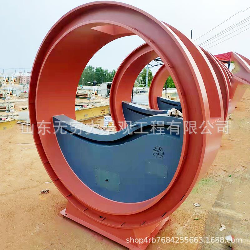 无穷大厂家直销无动力发光单车 公园游乐园亲子互动脚踏单车摆件