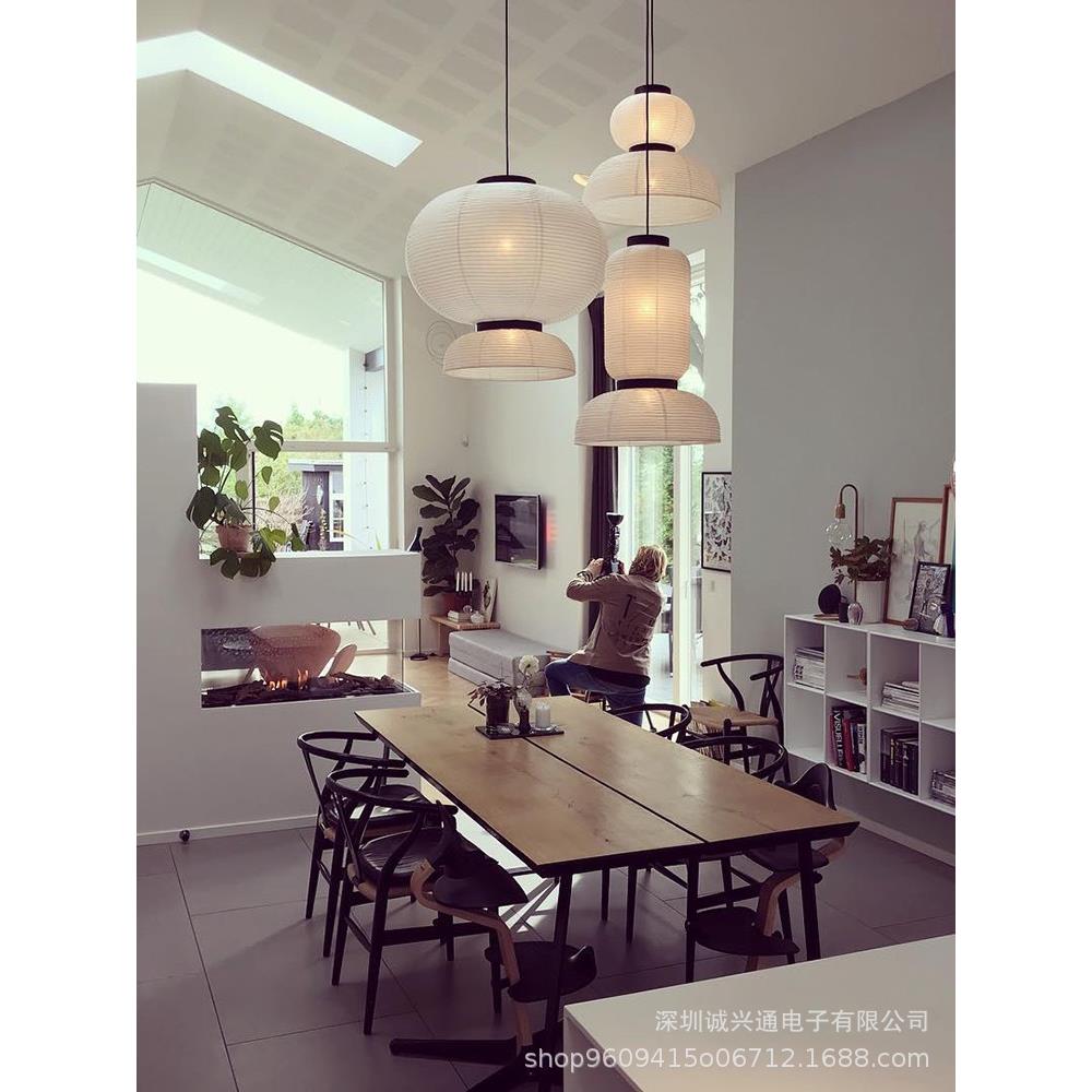 丹麦设计现代简约日式宣纸灯北欧风客厅餐厅卧室艺术网红灯笼吊灯