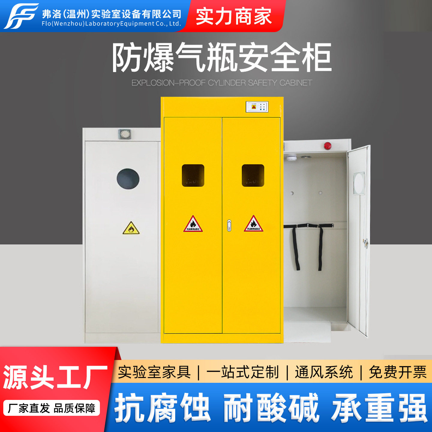 全钢气瓶柜报警气瓶柜钢瓶柜全钢气瓶防爆柜气瓶存放柜实验安全柜
