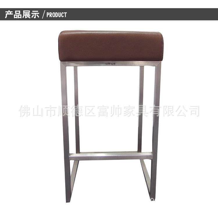 现代时尚拉丝不锈钢酒吧椅高脚椅吧台凳固定吧台椅