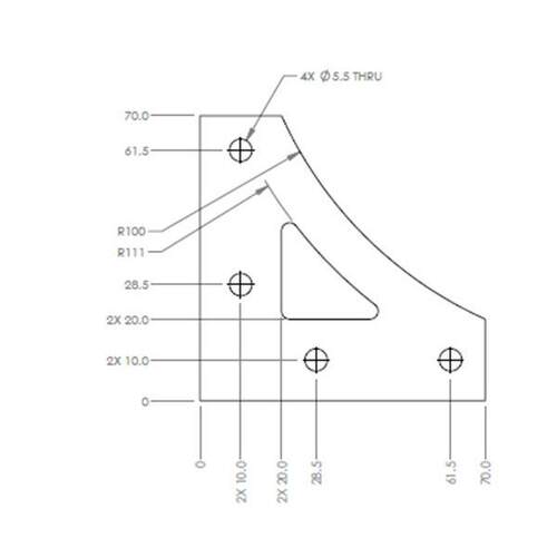 LulzBot TAZ 3D printer配件 外框链接件5MM厚度