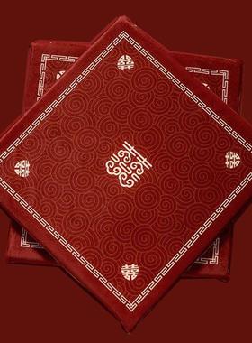 G3V敬茶结婚跪垫一对红色喜字坐福垫结婚坐垫婚礼磕头垫新娘婚房