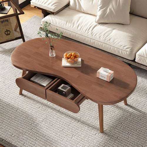 实木茶几客厅家用小户型阳台小茶桌2025新款北欧简约创意胡桃桌子