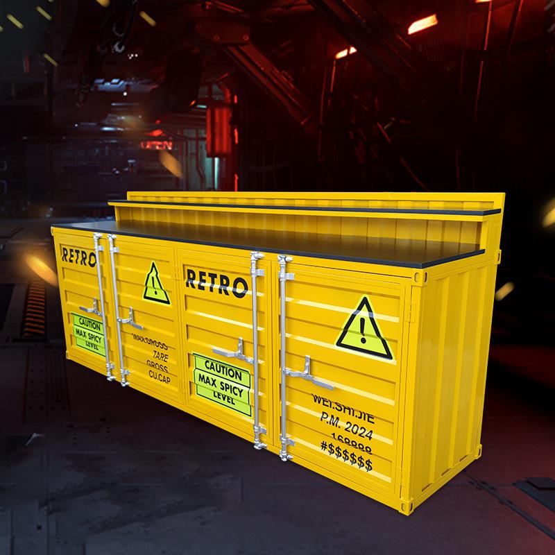 铁艺餐边柜储物柜家用网红创意酒柜柜子烤肉店火锅店工业风调料台