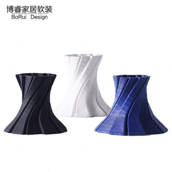 3D打印现代北欧简约轻奢陶瓷花瓶摆件客厅插花花器办公室餐桌装饰