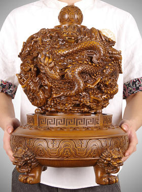 时来运转乾坤鼎龙摆件q招财鼎老板办公室桌装饰品公司店铺开业礼