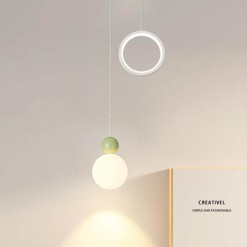 卧室床头吊灯现代简约创意主卧网红2024年新款奶油风长线小吊灯具